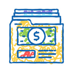 investment archive folder icon doodle illustration