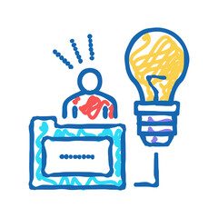 human business idea icon doodle illustration