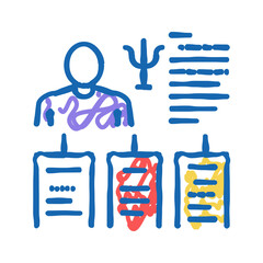 worker different traits icon doodle illustration