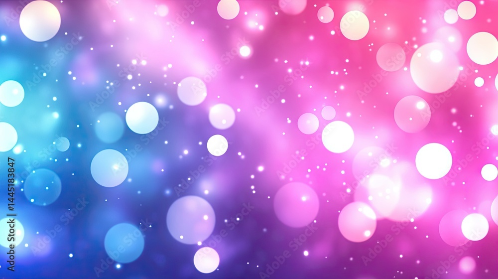 Poster vibrant bokeh effect display with soft colors.