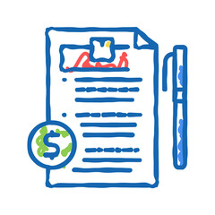 delivery contract sign icon doodle illustration