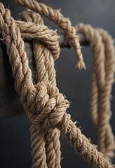 Frayed rope, stretched taut, near breaking point,  strain,  exhaustion,  destruction