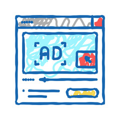 video advertisement icon doodle illustration sign