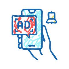 advertisement signal phone icon doodle illustration