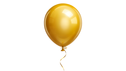 Golden Balloon Ascending: A vibrant, golden balloon floats gracefully, captured in stunning detail. Its polished surface reflects light, creating a visually striking image of joy and celebration.