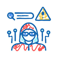 hacker hacked password icon doodle illustration