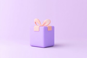 Light purple gift box with soft pink ribbon