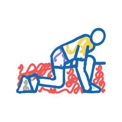 runner start icon doodle illustration sign