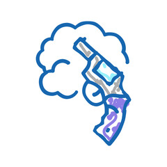 gun weapon icon doodle illustration sign