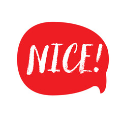 Nice! Sign in red speech bubble