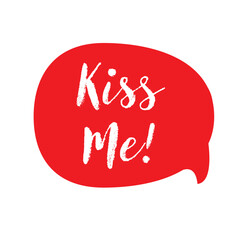 Kiss me message bubble red