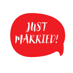 Just Married message bubble red