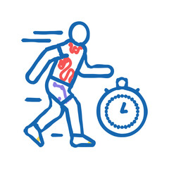 run on time icon doodle illustration