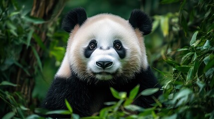 Obraz premium Panda bear in natural habitat