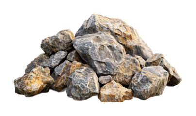 Rocky Surface for Nature and Landscape Art - Isolated on White Background