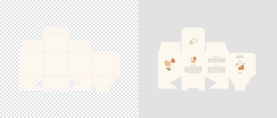 Cardboard box template. Cosmetic package box design. Vector illustration.