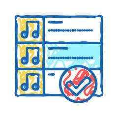 Fototapeta premium choosing radio music icon doodle illustration