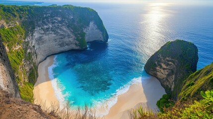 Stunning coastal view of Kelingking Beach