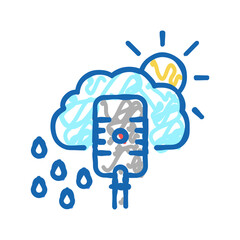 weather radio channel icon doodle illustration