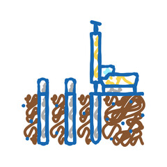 pile driving icon doodle illustration