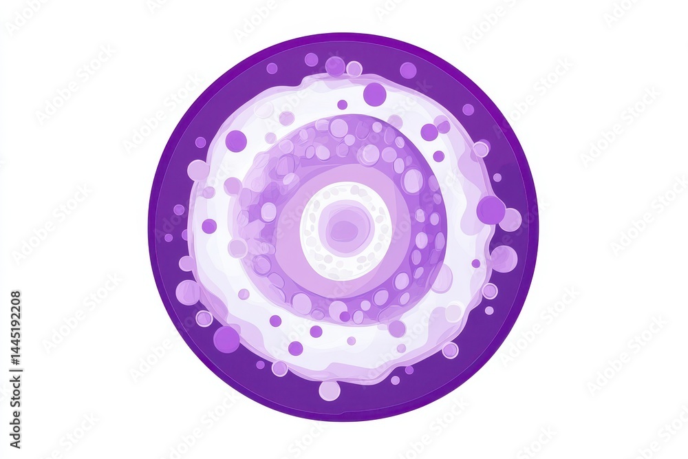 Aufkleber abstract purple circle design with swirling patterns and bubbles