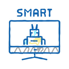 smart monitor icon doodle illustration