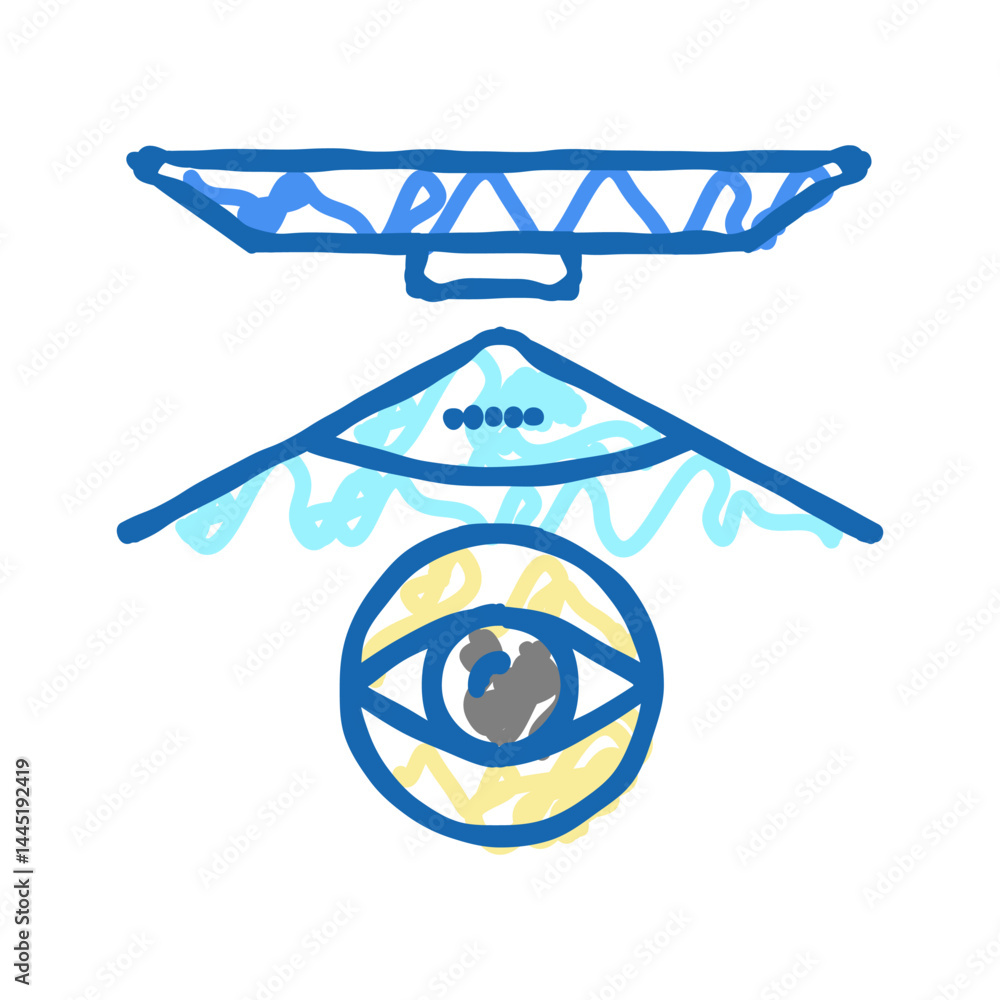 Poster overview computer display icon doodle illustration
