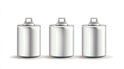 Three metallic cylindrical containers (2)