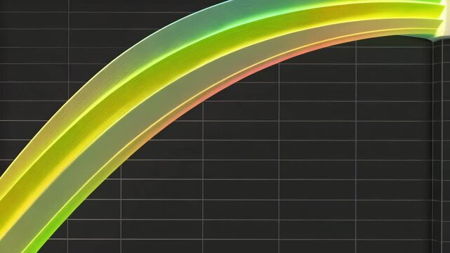 Abstract spectrum of curved parallel lines on a dark grid background for modern design concepts, technology presentations, and creative projects