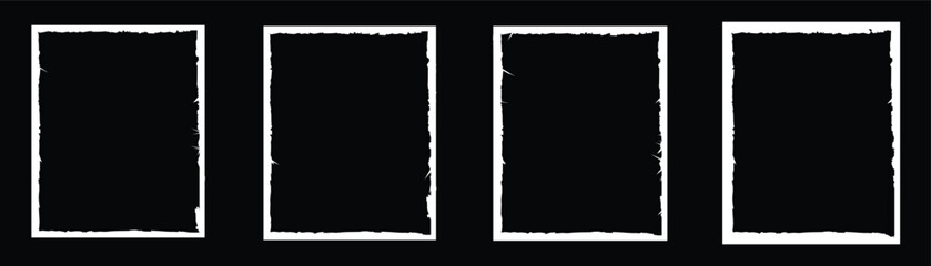 Grunge Brush Stroke Shape Set – Hand Drawn Circles, Squares, Paint brush, Rectangles, frame and Ink Textures for Design
