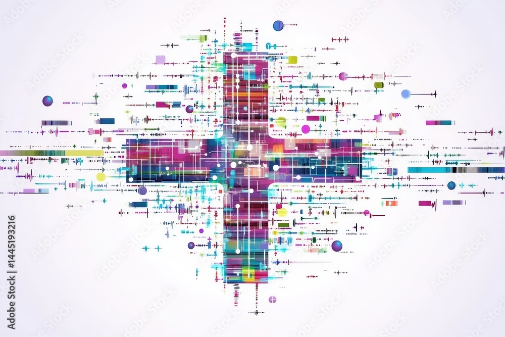 Poster abstract colorful design with geometric shapes and cross motif