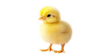 Obraz premium Cute yellow chick with fluffy feathers.