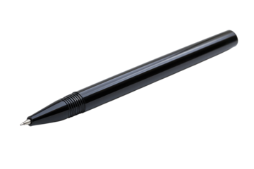 Elegant Black Ballpoint Pen Professional Writing Tool Office Supply Stationery Design Dark Image on transparent background