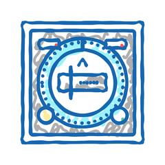 electronic compass icon doodle illustration