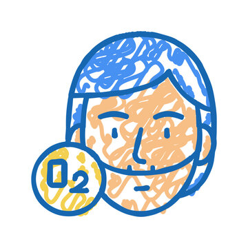 human breath oxygen tool icon doodle illustration