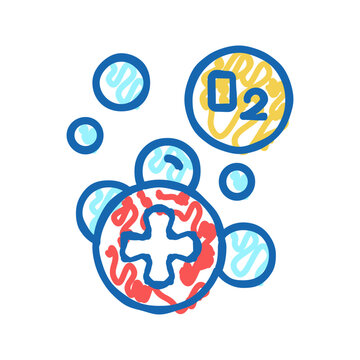 water adding oxygen icon doodle illustration