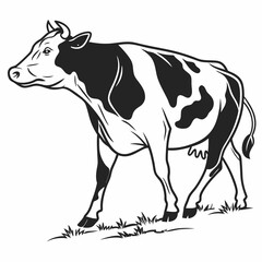 cow on a white background vector illustration shilhoutee