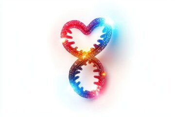 Fototapeta premium Colorful Heart and Infinity Symbol with Glowing Effects