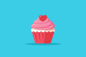 vector illustration of a cupcake