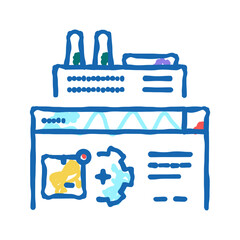 factory manufacturing automation icon doodle illustration