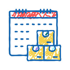 date and time supply icon doodle illustration