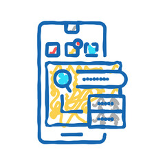 phone problem research icon doodle illustration