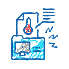 electronic key hacking icon doodle illustration