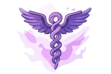 Obraz premium Elegant Winged Serpent Symbol for Health and Wellness Concepts