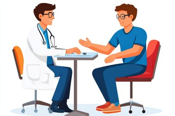 Fototapeta premium Doctor-Patient Consultation in a Modern Medical Office Setting