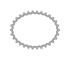 Oval border basic shapes monogram frame