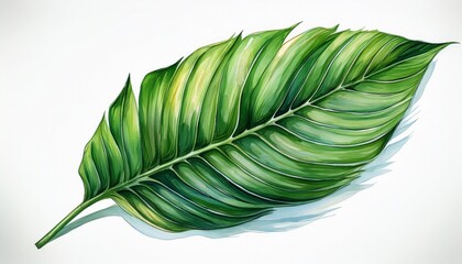 Tropical set Palm leaf. Exotic plants, palm leaves on isolated white background, Watercolor