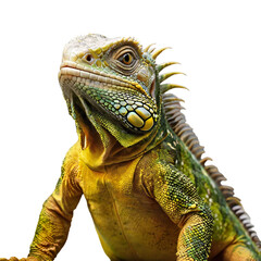 Fototapeta premium green iguana on a transparent background. green lizard. wild animal. exotic animal