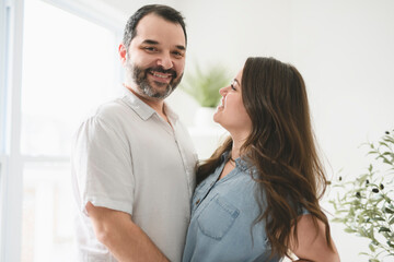 nice and Natural couple portrait at home