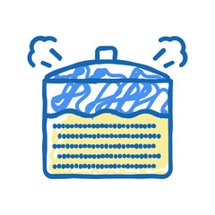 boiling oatmeal icon doodle illustration